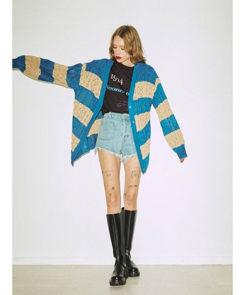 jouetie(ジュエティ)の「グランジルーズシアーニットカーデ【サマーニット】(カーディガン/ボレロ・レディース・ブラック/ブルー/その他1・MEDIUM)」の6枚目の写真