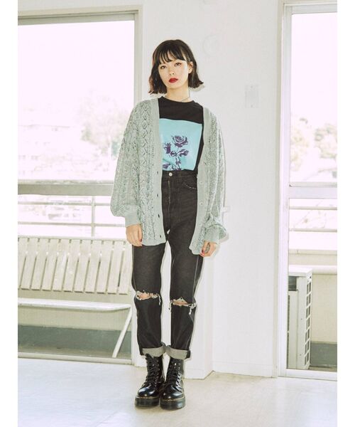 jouetie(ジュエティ)の「グランジルーズシアーニットカーデ【サマーニット】(カーディガン/ボレロ・レディース・ブラック/ブルー/その他1・MEDIUM)」の13枚目の写真