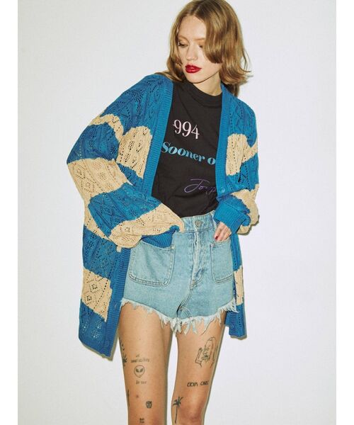 jouetie(ジュエティ)の「グランジルーズシアーニットカーデ【サマーニット】(カーディガン/ボレロ・レディース・ブラック/ブルー/その他1・MEDIUM)」の3枚目の写真