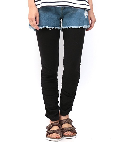 チチカカ（チチカカ）の「裾くしゅレギンス【WEB限定】（レギンス/スパッツ・レディース・ターコイズブルー/パープル系その他/チャコールグレー/ブラウン/パープル/カーキ/グリーン・FREE）」の16枚目の写真