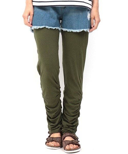 チチカカ（チチカカ）の「裾くしゅレギンス【WEB限定】（レギンス/スパッツ・レディース・ターコイズブルー/パープル系その他/チャコールグレー/ブラウン/パープル/カーキ/グリーン・FREE）」の10枚目の写真