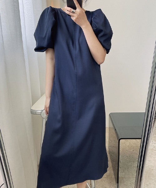 chuclla（チュクラ）の「【chuclla】【2022/SS】Color puff sleeve midi dress chw22s117（ワンピース・レディース・ネイビー/イエロー・S/M）」の17枚目の写真