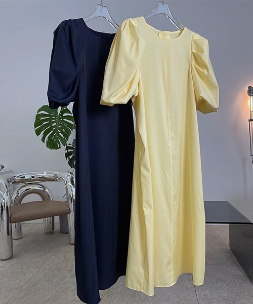 chuclla（チュクラ）の「【chuclla】【2022/SS】Color puff sleeve midi dress chw22s117（ワンピース・レディース・ネイビー/イエロー・S/M）」の22枚目の写真