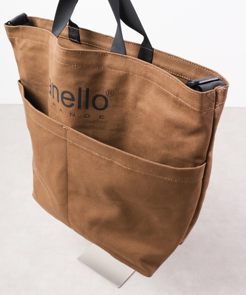 anello(アネロ)の「anello GRANDE 2WAYキャンバスショルダーBAG(ショルダーバッグ・メンズ・ベージュ/グレイッシュブルー/アイボリー/レッド/ブラック/カーキオリーブ・FREE)」の12枚目の写真