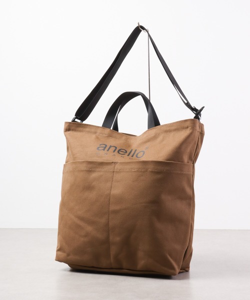 anello(アネロ)の「anello GRANDE 2WAYキャンバスショルダーBAG(ショルダーバッグ・メンズ・ベージュ/グレイッシュブルー/アイボリー/レッド/ブラック/カーキオリーブ・FREE)」の16枚目の写真