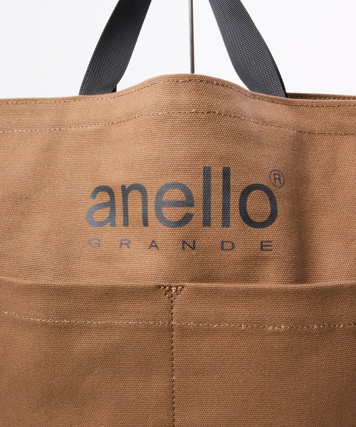 anello(アネロ)の「anello GRANDE 2WAYキャンバスショルダーBAG(ショルダーバッグ・メンズ・ベージュ/グレイッシュブルー/アイボリー/レッド/ブラック/カーキオリーブ・FREE)」の9枚目の写真