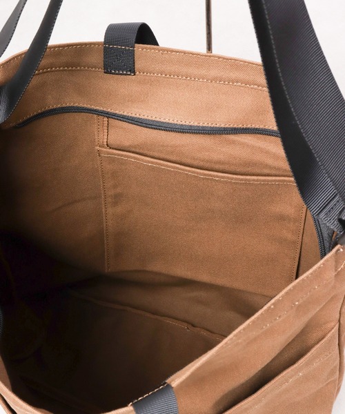 anello(アネロ)の「anello GRANDE 2WAYキャンバスショルダーBAG(ショルダーバッグ・メンズ・ベージュ/グレイッシュブルー/アイボリー/レッド/ブラック/カーキオリーブ・FREE)」の10枚目の写真