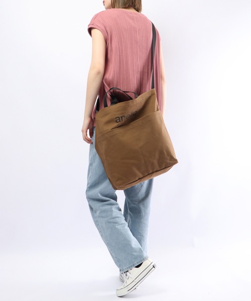 anello(アネロ)の「anello GRANDE 2WAYキャンバスショルダーBAG(ショルダーバッグ・メンズ・ベージュ/グレイッシュブルー/アイボリー/レッド/ブラック/カーキオリーブ・FREE)」の19枚目の写真