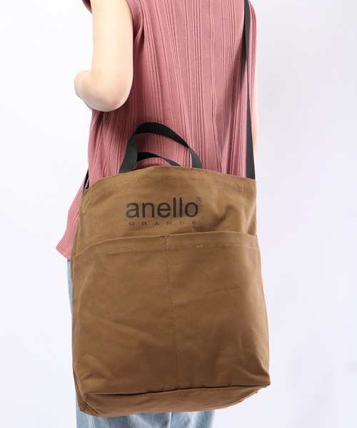 anello(アネロ)の「anello GRANDE 2WAYキャンバスショルダーBAG(ショルダーバッグ・メンズ・ベージュ/グレイッシュブルー/アイボリー/レッド/ブラック/カーキオリーブ・FREE)」の21枚目の写真