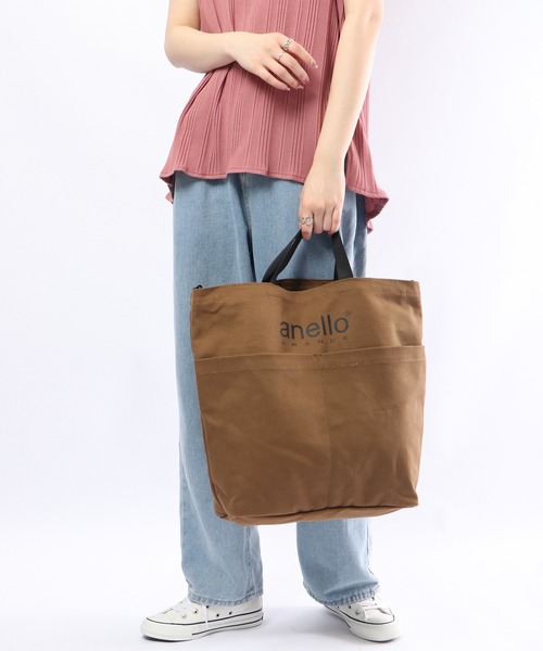 anello(アネロ)の「anello GRANDE 2WAYキャンバスショルダーBAG(ショルダーバッグ・メンズ・ベージュ/グレイッシュブルー/アイボリー/レッド/ブラック/カーキオリーブ・FREE)」の17枚目の写真