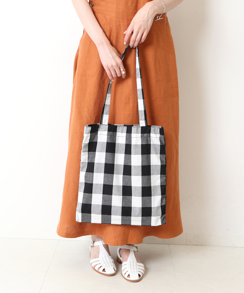 SLOBE IENA（スローブイエナ）の「SLOBE IENA ギンガムシュシュSETトートバッグ（トートバッグ・レディース・グリーン/ピンク/ブラック・FREE）」の2枚目の写真