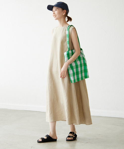 SLOBE IENA（スローブイエナ）の「SLOBE IENA ギンガムシュシュSETトートバッグ（トートバッグ・レディース・グリーン/ピンク/ブラック・FREE）」の8枚目の写真