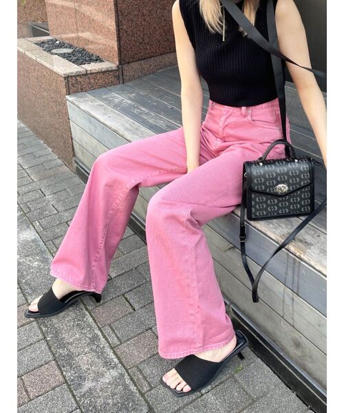 EMODA（エモダ）の「ルーズワイドジーンズ（デニムパンツ・レディース・ブラック/ピンク/アイボリー・SMALL/MEDIUM）」の14枚目の写真