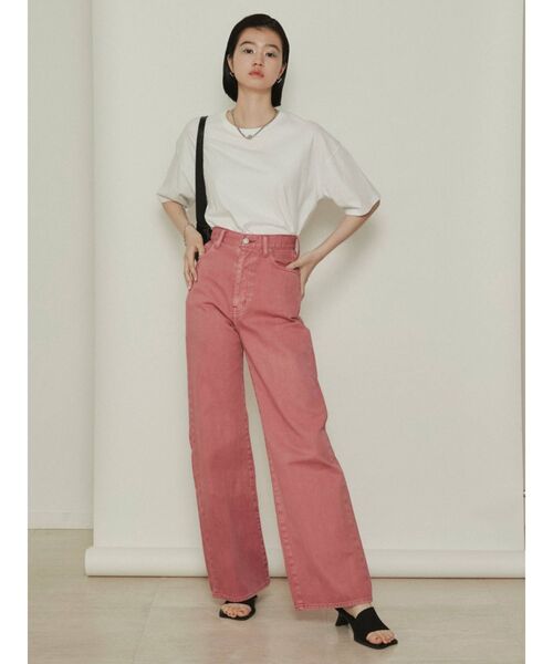 EMODA（エモダ）の「ルーズワイドジーンズ（デニムパンツ・レディース・ブラック/ピンク/アイボリー・SMALL/MEDIUM）」の10枚目の写真