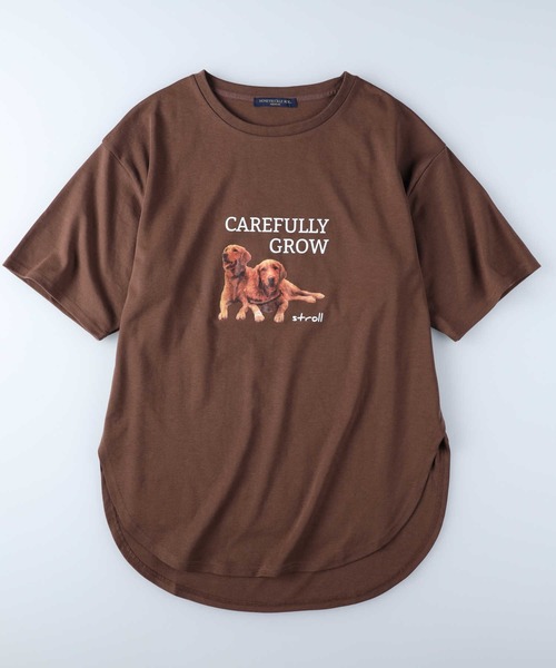 HONEYSUCKLE ROSE（ハニーサックルローズ）の「【HONEYSUCKLE ROSE】アニマルフォトＴシャツ（Tシャツ/カットソー・レディース・ホワイト/オフホワイト/ブラウン・L/M）」の9枚目の写真