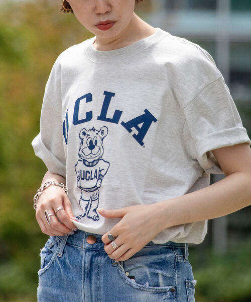 NOLLEY'S goodman（ノーリーズグッドマン）の「【WEB限定】【UCLA】 BRUINS BEAR T 別注カレッジロゴ ビッグシルエットTシャツ（Tシャツ/カットソー・メンズ・ホワイト/オートミール・L/M）」の2枚目の写真