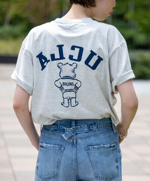 NOLLEY'S goodman（ノーリーズグッドマン）の「【WEB限定】【UCLA】 BRUINS BEAR T 別注カレッジロゴ ビッグシルエットTシャツ（Tシャツ/カットソー・メンズ・ホワイト/オートミール・L/M）」の6枚目の写真