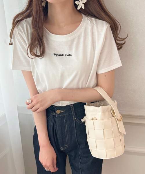 apres jour(アプレジュール)の「ぷっくりロゴTシャツ【ZOZOTOWN限定アイテム】(Tシャツ/カットソー・レディース・ライトピンク/ネイビー/ホワイト系その他/オフホワイト・X-LARGE/フリー)」の2枚目の写真