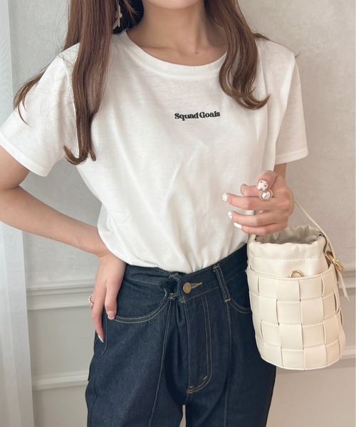 apres jour(アプレジュール)の「ぷっくりロゴTシャツ【ZOZOTOWN限定アイテム】(Tシャツ/カットソー・レディース・ライトピンク/ネイビー/ホワイト系その他/オフホワイト・X-LARGE/フリー)」の8枚目の写真