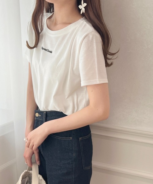 apres jour(アプレジュール)の「ぷっくりロゴTシャツ【ZOZOTOWN限定アイテム】(Tシャツ/カットソー・レディース・ライトピンク/ネイビー/ホワイト系その他/オフホワイト・X-LARGE/フリー)」の10枚目の写真