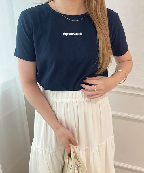apres jour(アプレジュール)の「ぷっくりロゴTシャツ【ZOZOTOWN限定アイテム】(Tシャツ/カットソー・レディース・ライトピンク/ネイビー/ホワイト系その他/オフホワイト・X-LARGE/フリー)」の22枚目の写真