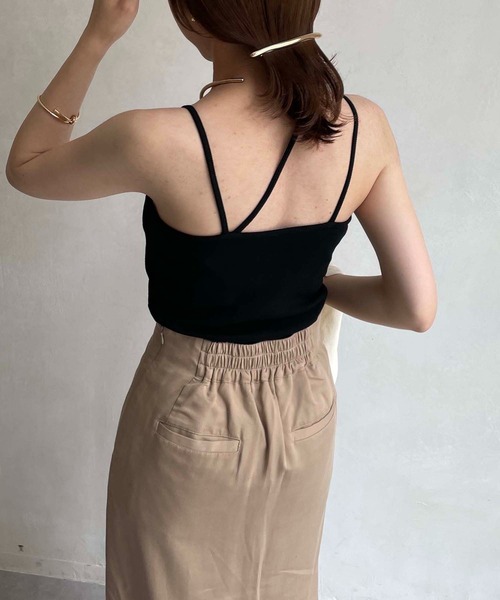 CAPRICIEUX LE'MAGE（カプリシューレマージュ）の「レイヤードアシメキャミ（キャミソール・レディース・ホワイト/ブラック/ベージュ・FREE）」の18枚目の写真