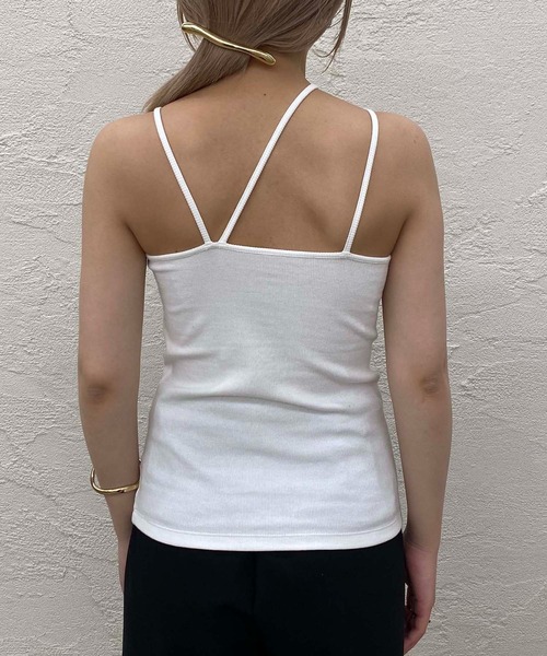 CAPRICIEUX LE'MAGE（カプリシューレマージュ）の「レイヤードアシメキャミ（キャミソール・レディース・ホワイト/ブラック/ベージュ・FREE）」の11枚目の写真