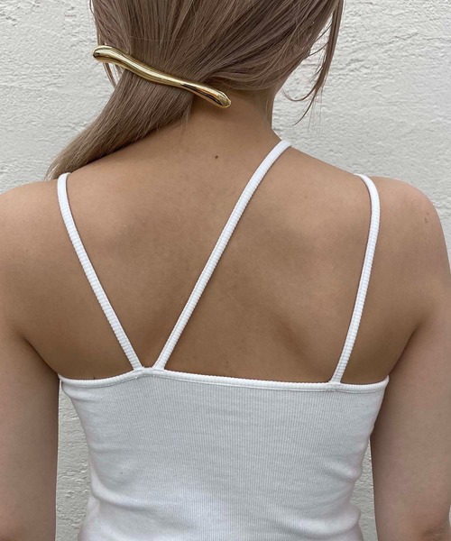 CAPRICIEUX LE'MAGE（カプリシューレマージュ）の「レイヤードアシメキャミ（キャミソール・レディース・ホワイト/ブラック/ベージュ・FREE）」の13枚目の写真