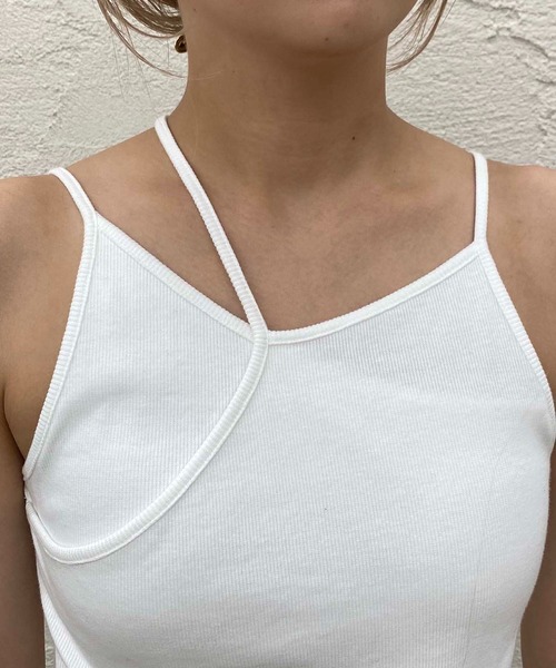 CAPRICIEUX LE'MAGE（カプリシューレマージュ）の「レイヤードアシメキャミ（キャミソール・レディース・ホワイト/ブラック/ベージュ・FREE）」の19枚目の写真