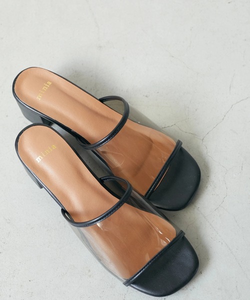 minia（ミニア）の「・minia スクエアミュール（サンダル・レディース・ブラック/ブルー/ナチュラル/グリーン/パイソン・LL/S/M/L）」の2枚目の写真