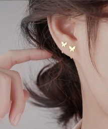 ステンレス  小さな蝶のピアス