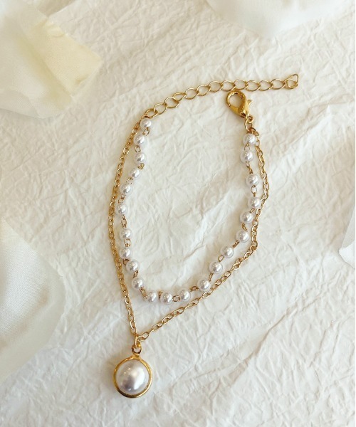 apres jour（アプレジュール）の「【apres jour×ARIAZ】２連パールブレスレット（ブレスレット・レディース・シルバー/ゴールド・FREE）」の4枚目の写真