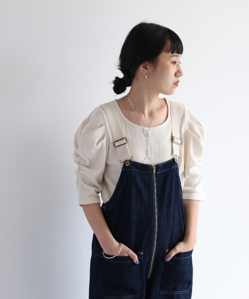cepo(セポ)の「ギャザーパフスリーブ Tee(Tシャツ/カットソー・レディース・ブラック/オフホワイト/オレンジ/グリーン・M)」の21枚目の写真