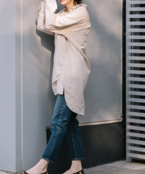 Munich（ミューニック）の「Munich（ミューニック）テンセルコットンミリタリークロスビッグシャツ/MN221T86（シャツ/ブラウス・レディース・ブラック/ベージュ/カーキ・F）」の4枚目の写真