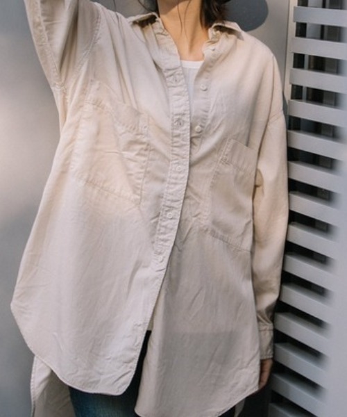 Munich（ミューニック）の「Munich（ミューニック）テンセルコットンミリタリークロスビッグシャツ/MN221T86（シャツ/ブラウス・レディース・ブラック/ベージュ/カーキ・F）」の13枚目の写真