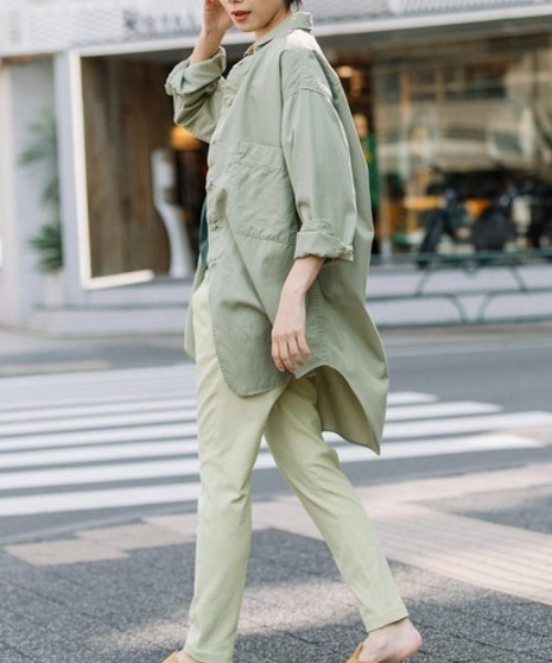 Munich（ミューニック）の「Munich（ミューニック）テンセルコットンミリタリークロスビッグシャツ/MN221T86（シャツ/ブラウス・レディース・ブラック/ベージュ/カーキ・F）」の11枚目の写真