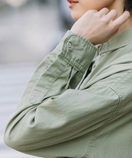 Munich（ミューニック）の「Munich（ミューニック）テンセルコットンミリタリークロスビッグシャツ/MN221T86（シャツ/ブラウス・レディース・ブラック/ベージュ/カーキ・F）」の5枚目の写真