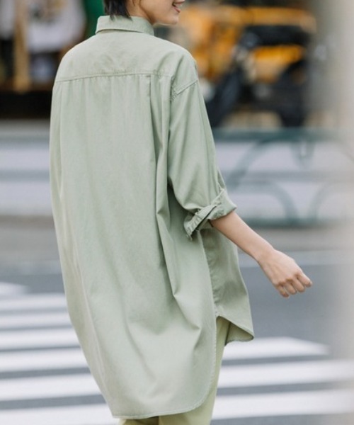 Munich（ミューニック）の「Munich（ミューニック）テンセルコットンミリタリークロスビッグシャツ/MN221T86（シャツ/ブラウス・レディース・ブラック/ベージュ/カーキ・F）」の14枚目の写真