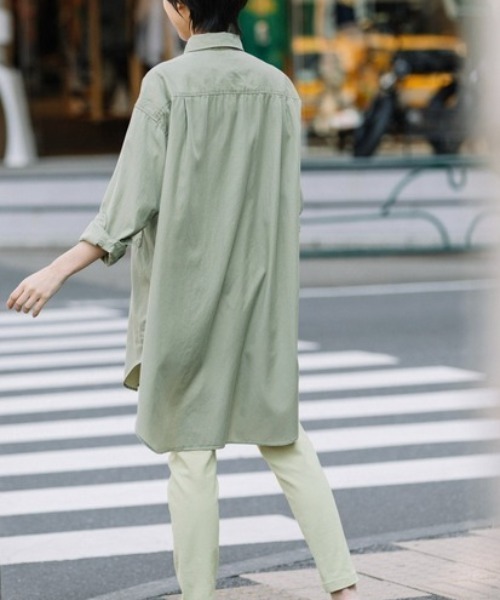 Munich（ミューニック）の「Munich（ミューニック）テンセルコットンミリタリークロスビッグシャツ/MN221T86（シャツ/ブラウス・レディース・ブラック/ベージュ/カーキ・F）」の18枚目の写真