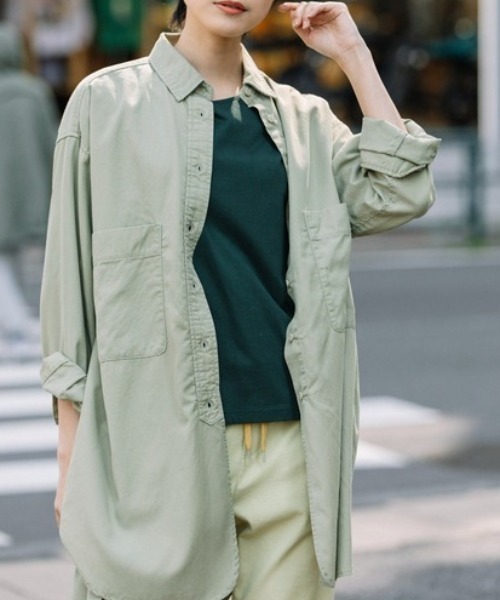 Munich（ミューニック）の「Munich（ミューニック）テンセルコットンミリタリークロスビッグシャツ/MN221T86（シャツ/ブラウス・レディース・ブラック/ベージュ/カーキ・F）」の21枚目の写真