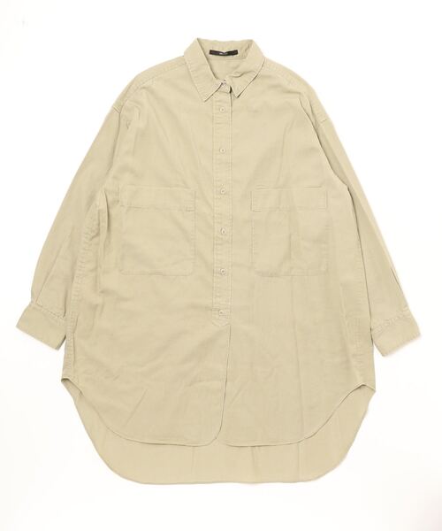 Munich（ミューニック）の「Munich（ミューニック）テンセルコットンミリタリークロスビッグシャツ/MN221T86（シャツ/ブラウス・レディース・ブラック/ベージュ/カーキ・F）」の9枚目の写真