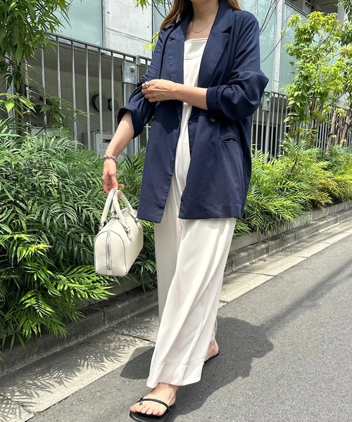 お値引きしました！美品timeless women L-2Aジャケット ベージュ ラス RASW [RASW]ダブルブレストリネンジャケット （ベージュ