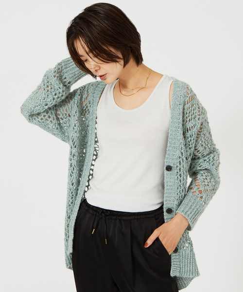 qualite(カリテ)の「コットンモヘアカーディガン(カーディガン/ボレロ・レディース・ベージュ/ブルー/オレンジ系その他・フリー)」の19枚目の写真