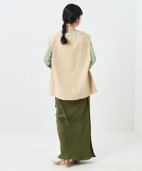 FREAK'S STORE（フリークスストア）の「リボンフラップポケットベスト（ベスト・レディース・ブラック/オリーブ/キャメル・ﾌﾘ-）」の20枚目の写真