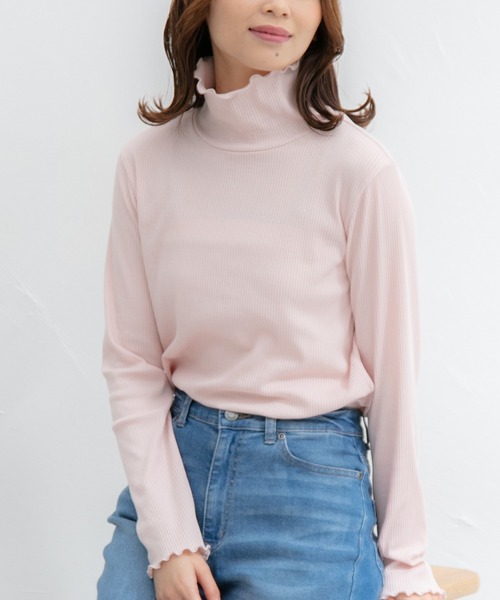 Honeys（ハニーズ）の「メロータートルネック（Tシャツ/カットソー・レディース・ブラック/ネイビー/アイボリー/ブラウン/ベージュ/サックスブルー/ライトグリーン/ピンク・S/L/M/LL）」の8枚目の写真