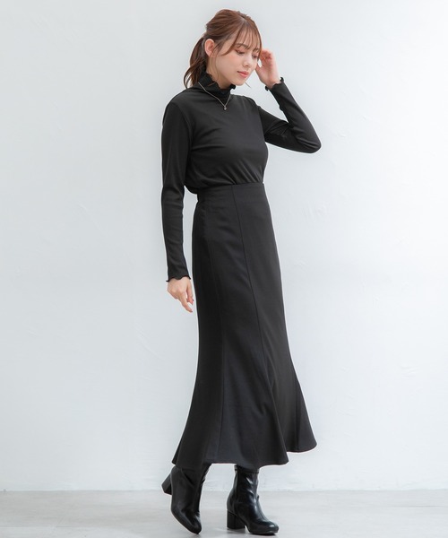 Honeys（ハニーズ）の「メロータートルネック（Tシャツ/カットソー・レディース・ブラック/ネイビー/アイボリー/ブラウン/ベージュ/サックスブルー/ライトグリーン/ピンク・S/L/M/LL）」の9枚目の写真