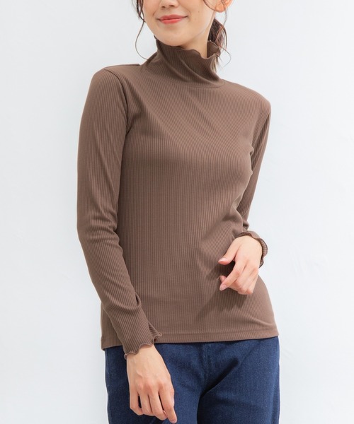 Honeys（ハニーズ）の「メロータートルネック（Tシャツ/カットソー・レディース・ブラック/ネイビー/アイボリー/ブラウン/ベージュ/サックスブルー/ライトグリーン/ピンク・S/L/M/LL）」の18枚目の写真