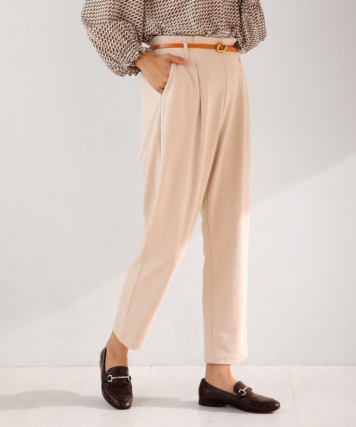 Bou Jeloud（ブージュルード）の「カットスエードテパードパンツ（その他パンツ・レディース・ブラック/アイボリー・FREE）」の2枚目の写真