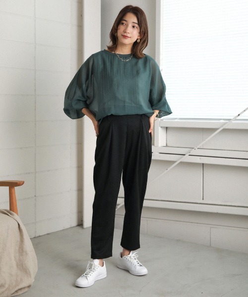 Bou Jeloud（ブージュルード）の「カットスエードテパードパンツ（その他パンツ・レディース・ブラック/アイボリー・FREE）」の3枚目の写真