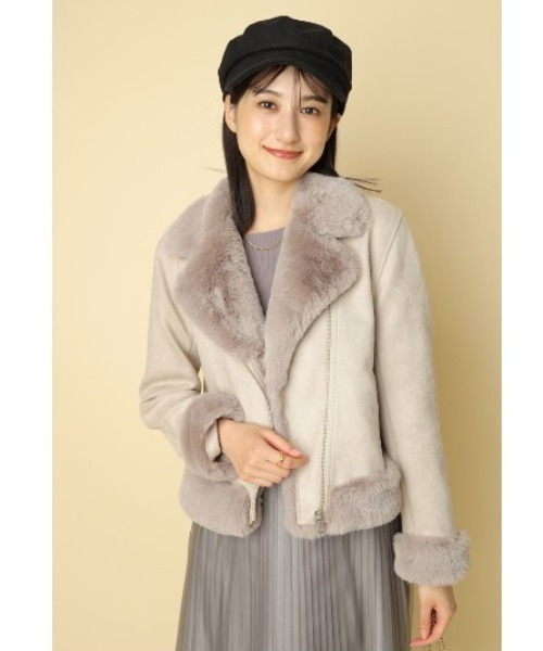 Rirandture フェイクファーライダースジャケット Rirandture（リランドチュール）の「フェイクファーライダース